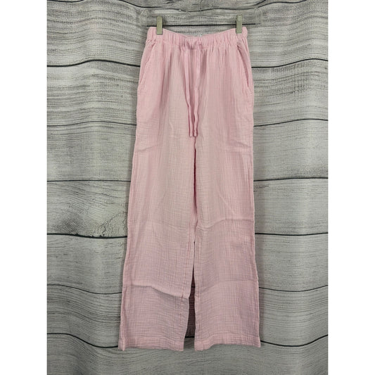 Aritzia Little Moon Pink Air Plush Wide-Leg Cotton Sail Pants Size XS