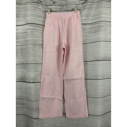 Aritzia Little Moon Pink Air Plush Wide-Leg Cotton Sail Pants Size XS