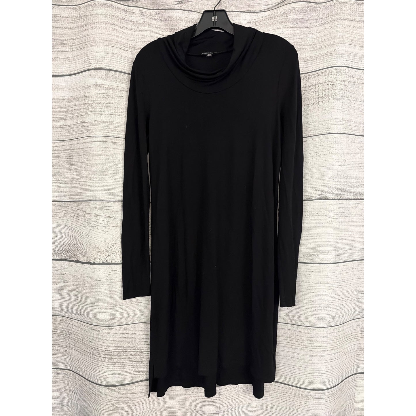 Eileen Fisher Black Long-Sleeve Cowl Neck Tunic Dress S