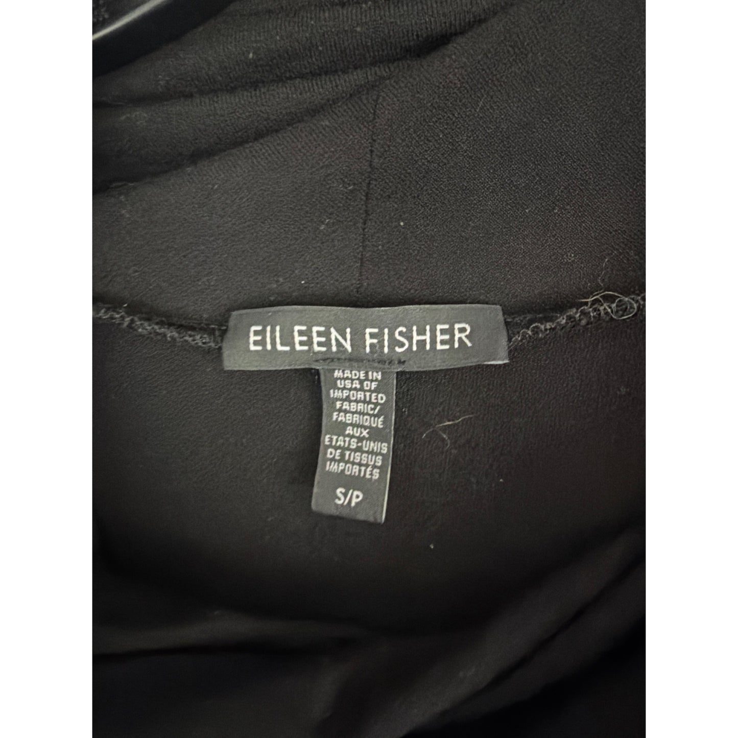 Eileen Fisher Black Long-Sleeve Cowl Neck Tunic Dress S