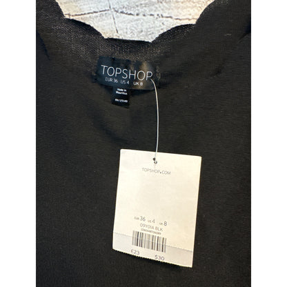 NWT Topshop Black Scallop Hem Cami Top Size 4