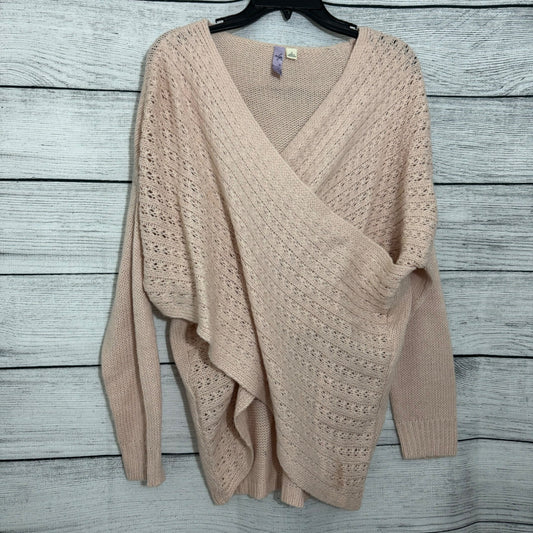 Alya Pink Knit Wrap CrissCross Sweater Size L