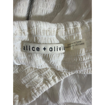Alice + Olivia Dory Off the Shoulder Ruffled Romper With Smocked Waist Size 2