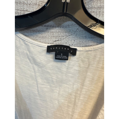 Sanctuary Tied To You Cotton Button-Front Tank Top Sleeveless Size S
