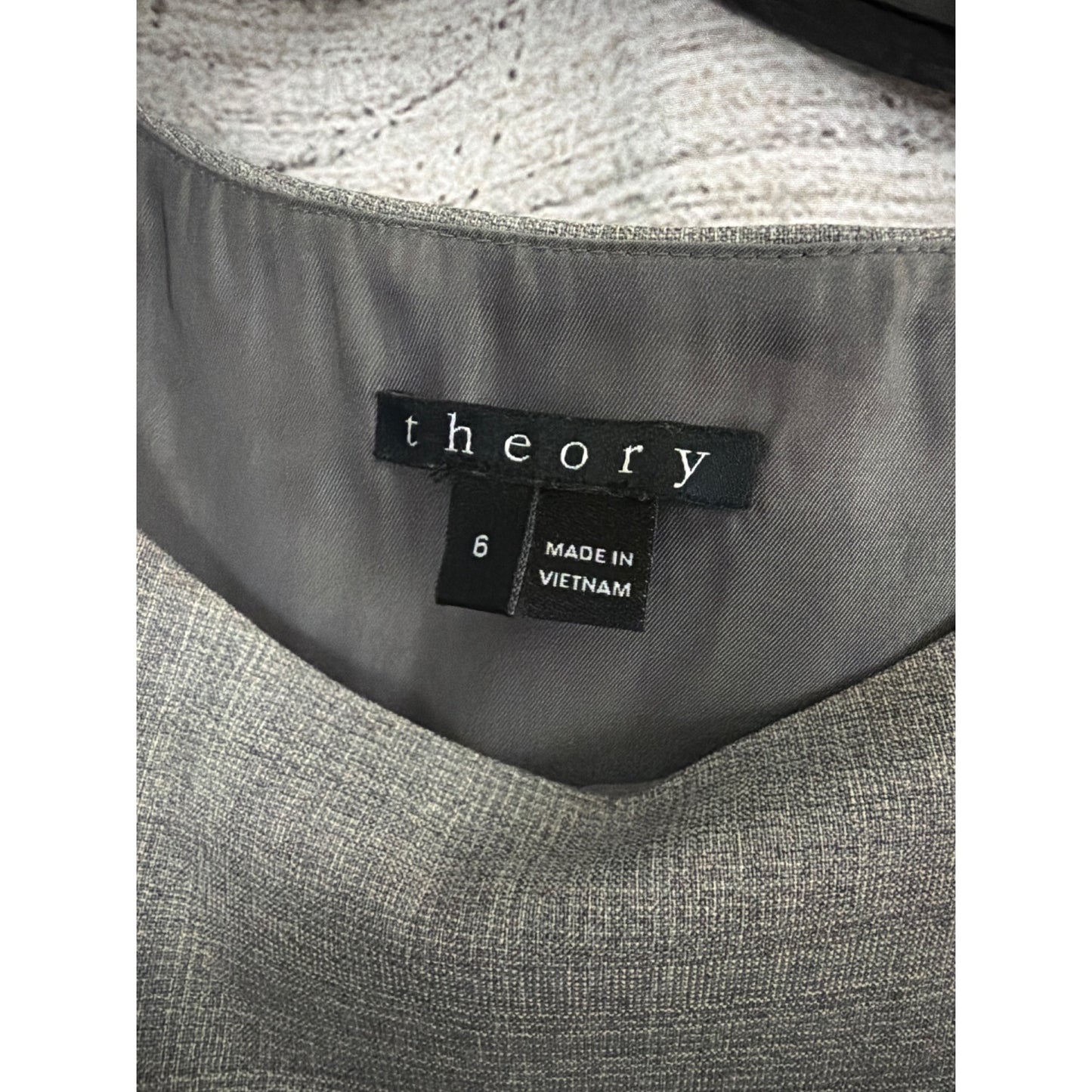 Theory Gray Sleeveless Shift Dress Size 6
