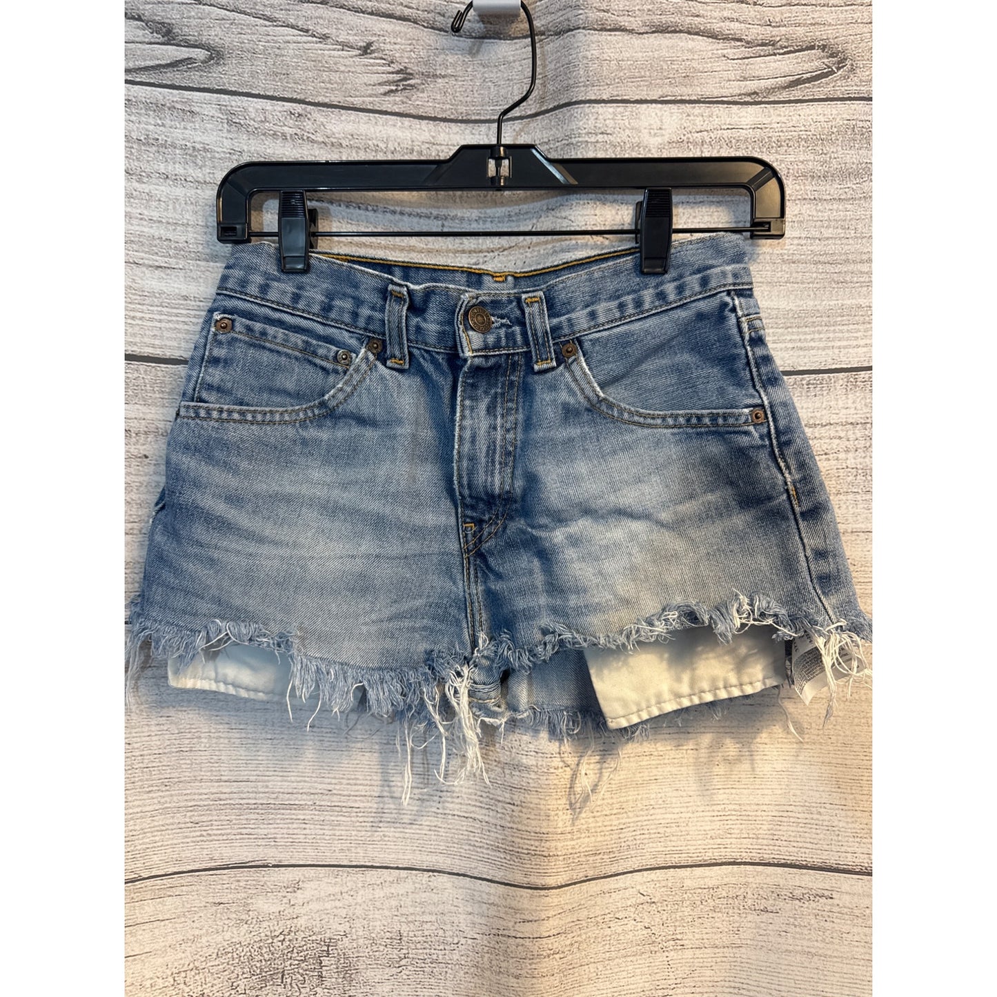 Levis Distressed Denim Cutoff Shorts Frayed Hem Size