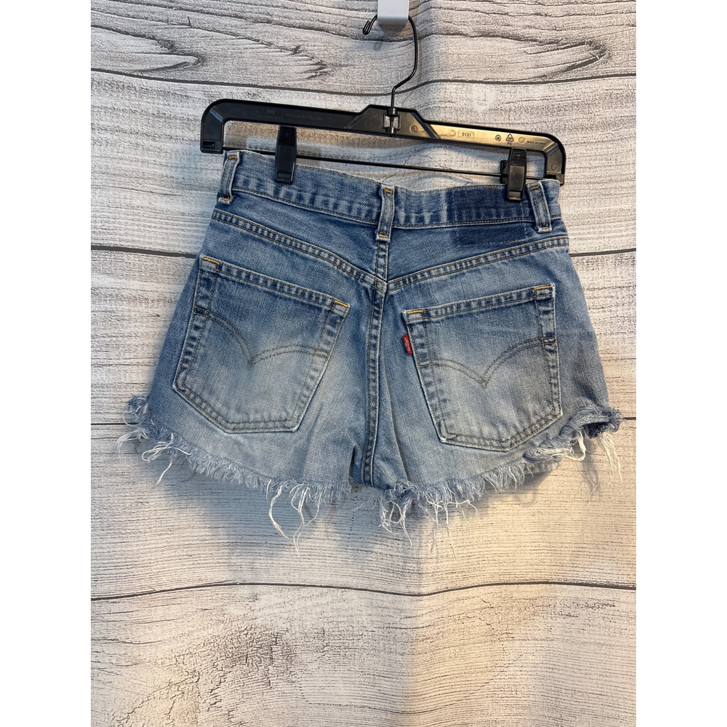 Levis Distressed Denim Cutoff Shorts Frayed Hem Size