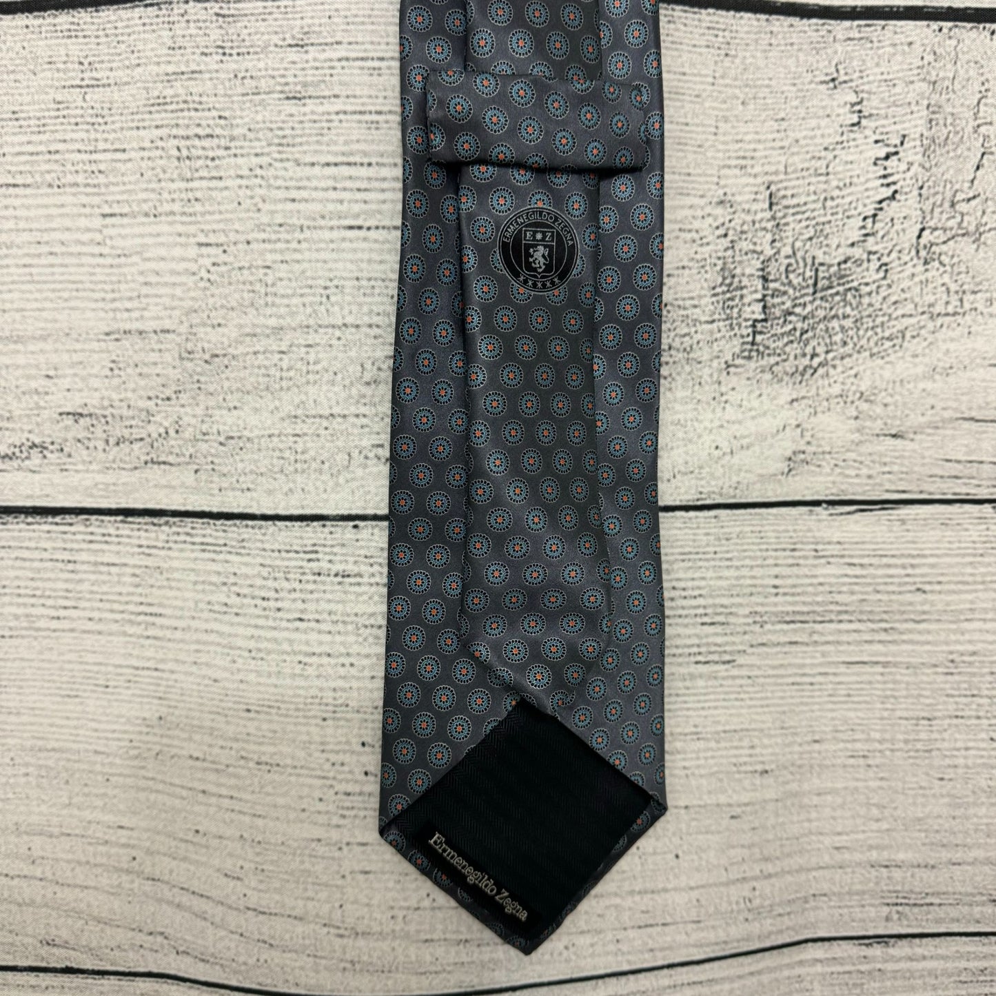 NWOT Mens Ermenegildo Zegna Geometric Print Silk Tie