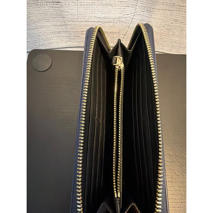 Emporio Armani Blue Leather Zip Wallet