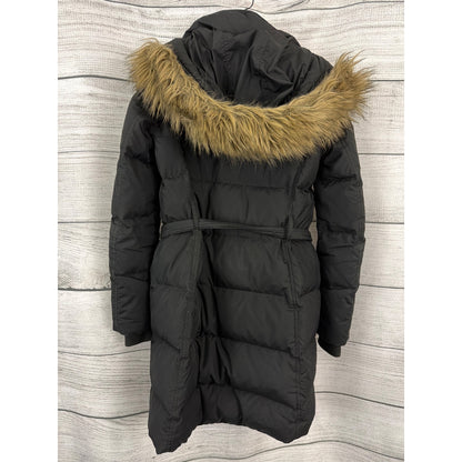 J.Crew Wintress Puffer Coat With Faux Fur Hood & Belt Size TS