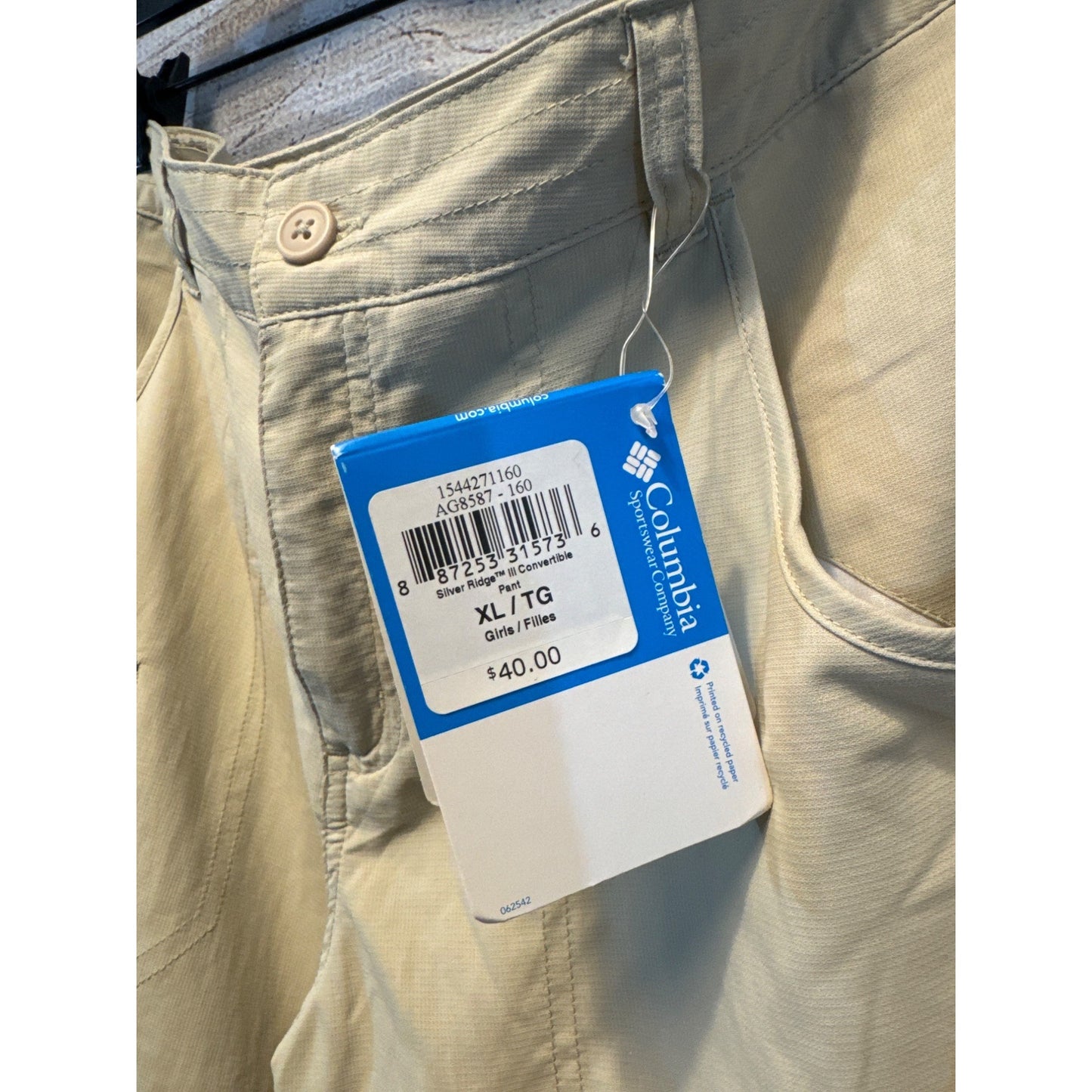 NWT Girl Columbia Silver Ridge III Convertible Pants XL