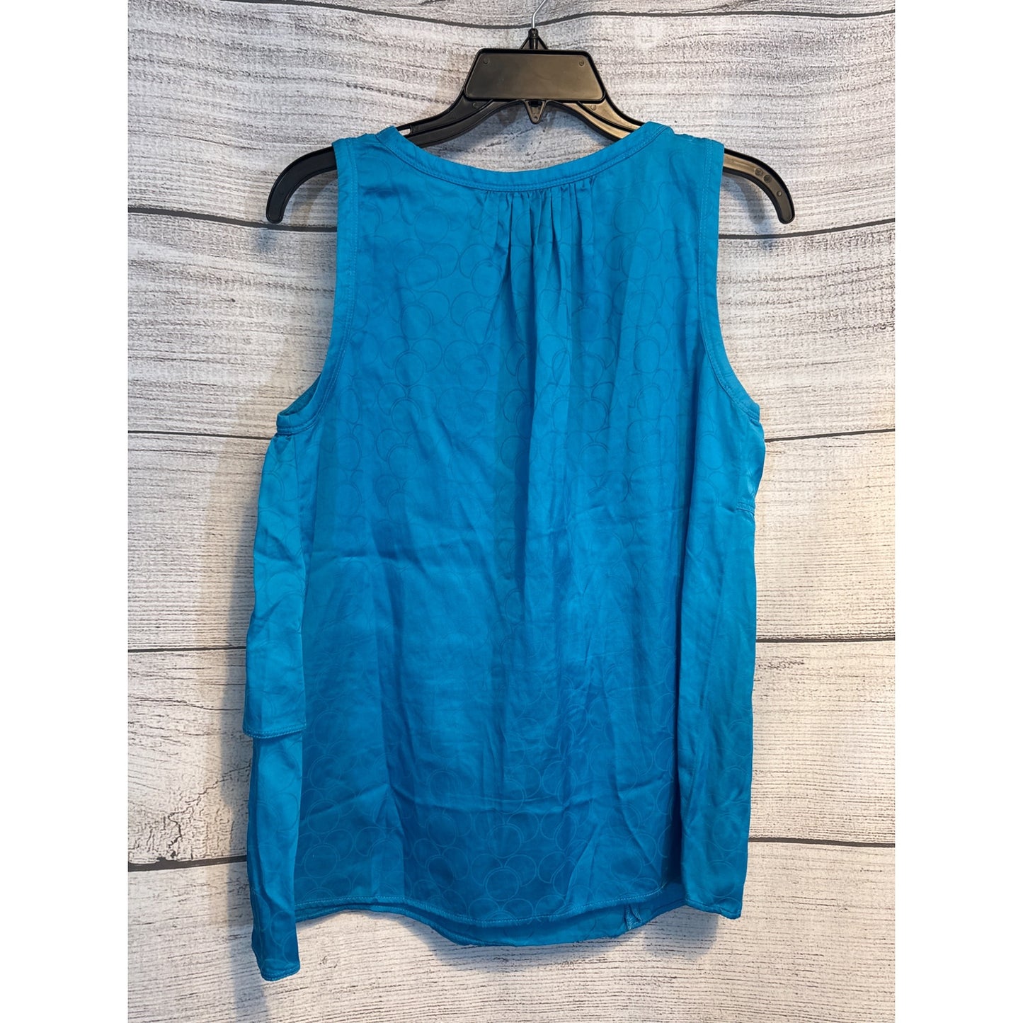 Marc By Marc Jacobs Sleeveless Blue Zip Ruffle Zipper Top Size S