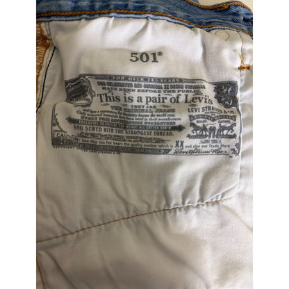 Levis 501 Distressed High-Rise Denim Shorts W27