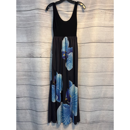 NWT Alice + Olivia Scoop Black & Blue Floral Print Sleeveless Dress Size 2