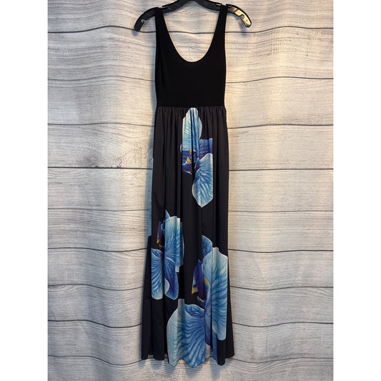 NWT Alice + Olivia Scoop Black & Blue Floral Print Sleeveless Dress Size 2