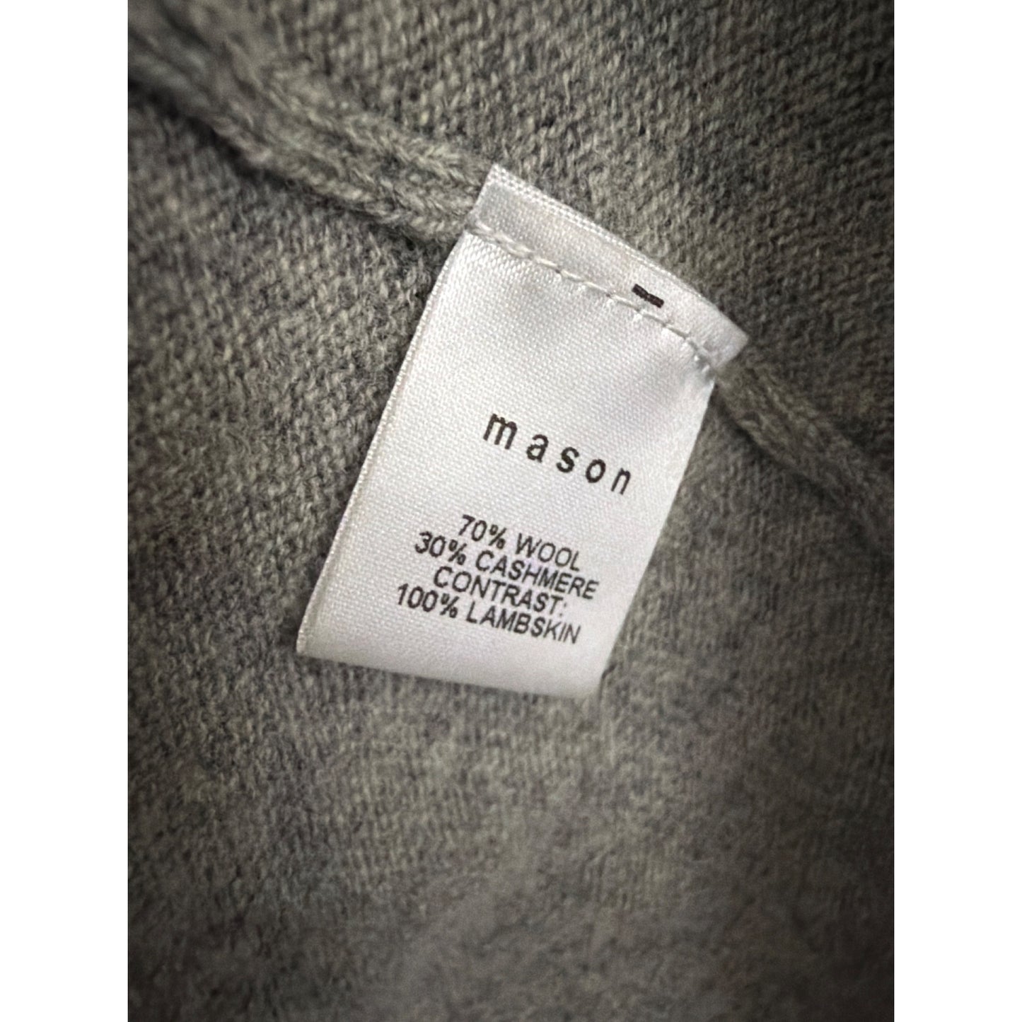 Mason by Michele Mason Gray Wool, Cashmere, Lambskin Cardigan Size P