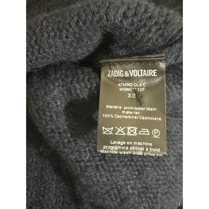 Zadig & Voltaire Cashmere Side Zip Turtleneck Sweater Size XS