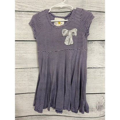Purple Striped Bow Dress