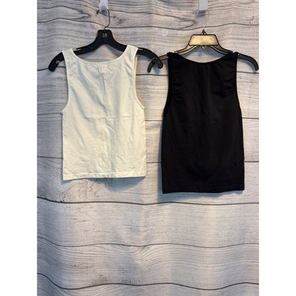 Eloise Seamless Stretch Tank Top Duo White Black Size M