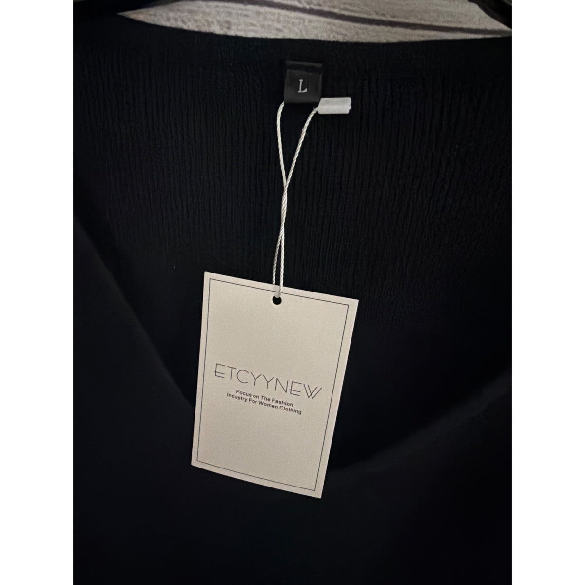 NWT Etcyynew Black Wide-Leg Pants & V-Neck Sweater Set Size L