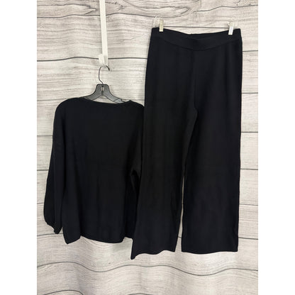 NWT Etcyynew Black Wide-Leg Pants & V-Neck Sweater Set Size L