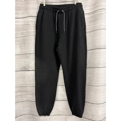 NWT Mens Jordan Black Joggers With Textured Panels & Elastic Cuffs Size L