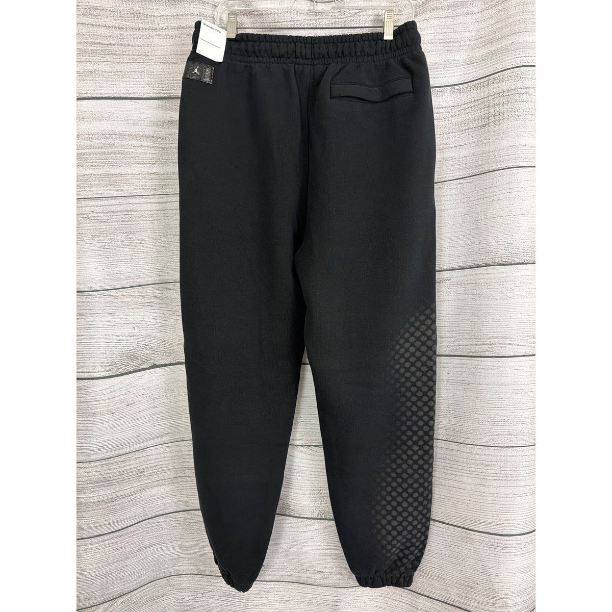 NWT Mens Jordan Black Joggers With Textured Panels & Elastic Cuffs Size L