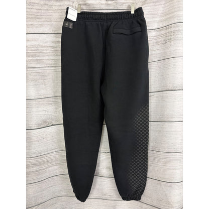 NWT Mens Jordan Black Joggers With Textured Panels & Elastic Cuffs Size L