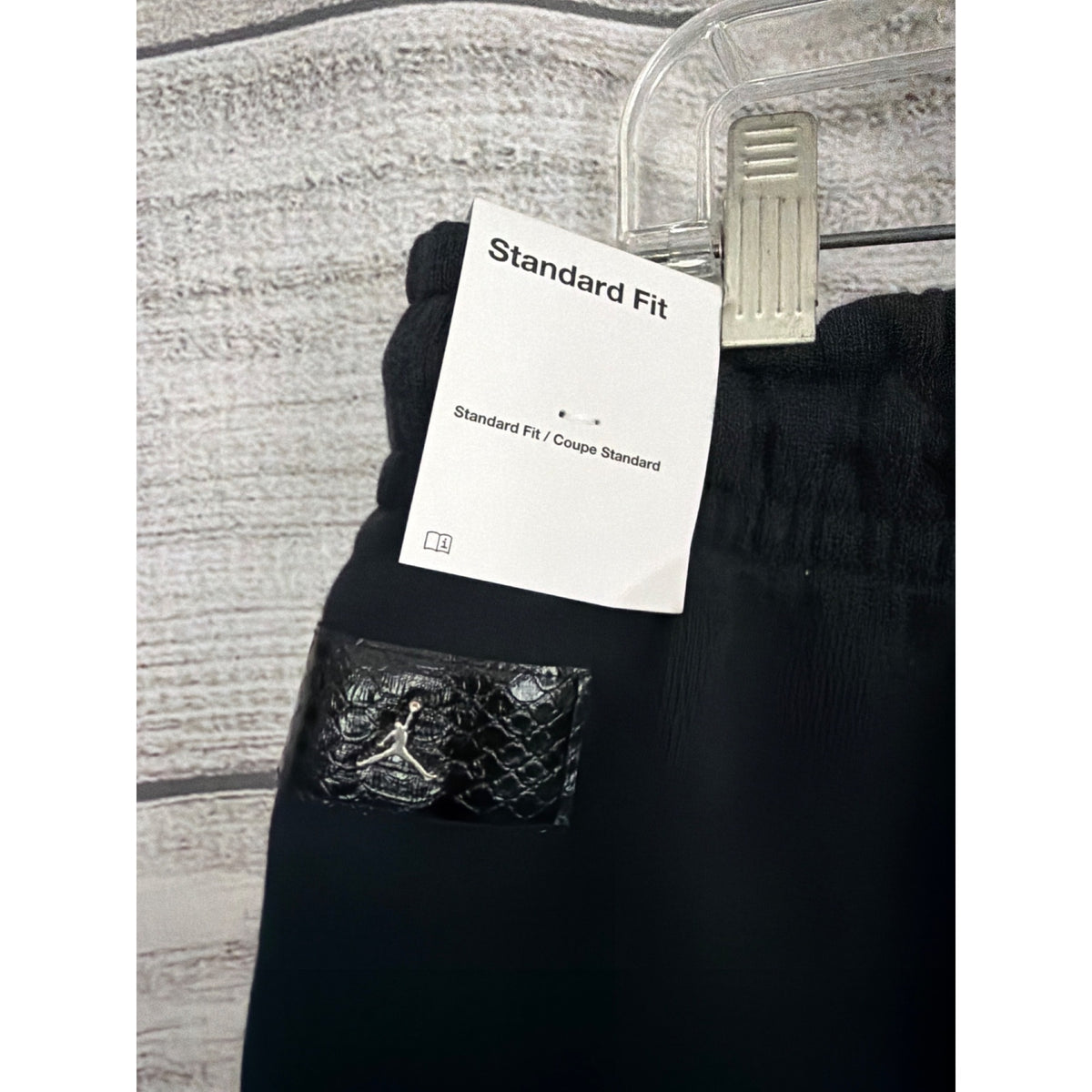 NWT Mens Jordan Black Joggers With Textured Panels & Elastic Cuffs Size L