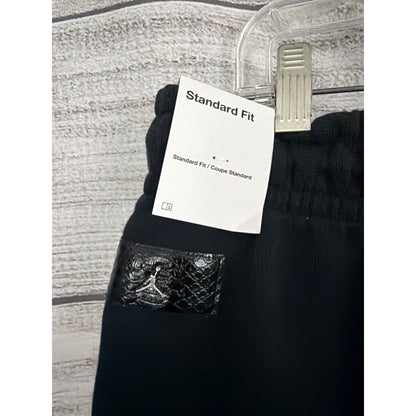 NWT Mens Jordan Black Joggers With Textured Panels & Elastic Cuffs Size L