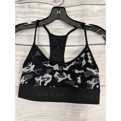 Koral Black Camo Versatility Sweeper Racerback Sports Bra Size M