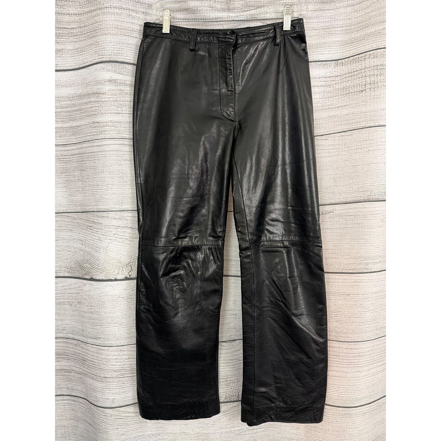 Ann Taylor 100% Black Leather Pants Size 6
