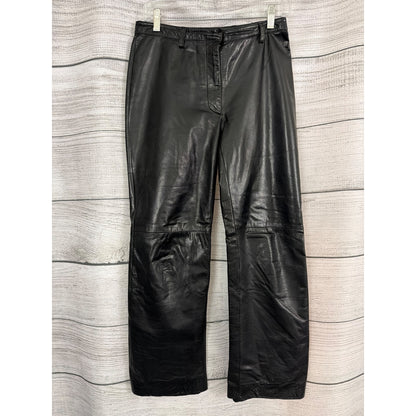 Ann Taylor 100% Black Leather Pants Size 6