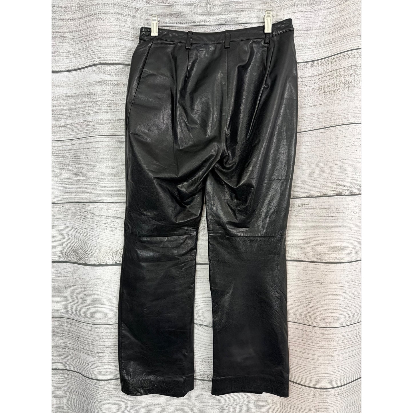 Ann Taylor 100% Black Leather Pants Size 6