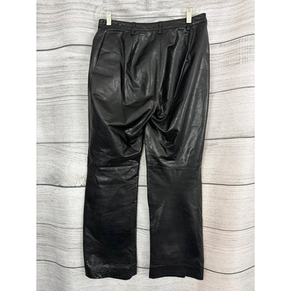 Ann Taylor 100% Black Leather Pants Size 6