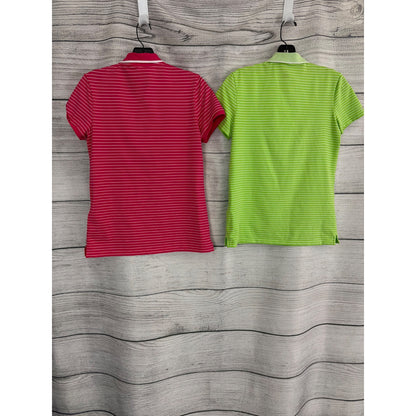 RLX Ralph Lauren Striped Polo Golf Shirts Pink & Green Size S