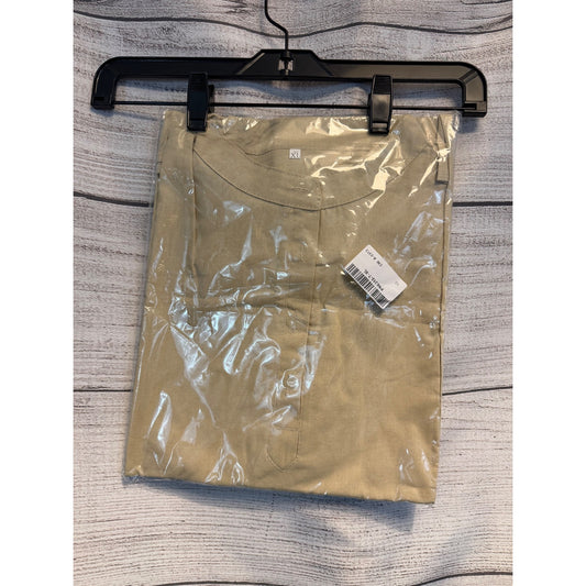 NWOT Mens 100% Cotton Beige Button Up Shirt Size XL