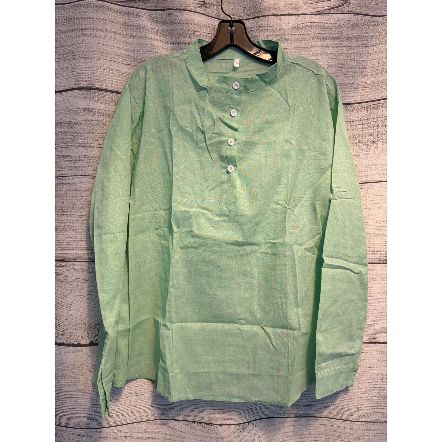 NWOT Mens 100% Cotton Beige Button Up Shirt Size XL