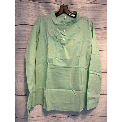 NWOT Mens 100% Cotton Beige Button Up Shirt Size XL