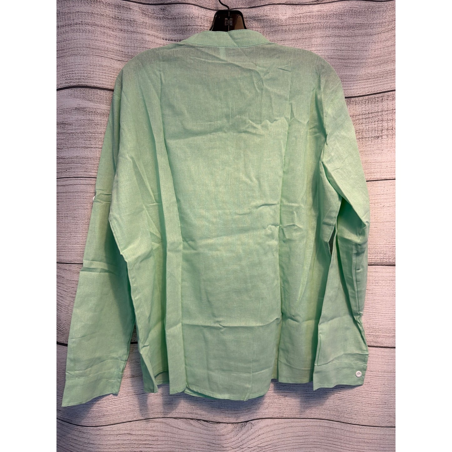 NWOT Mens 100% Cotton Beige Button Up Shirt Size XL