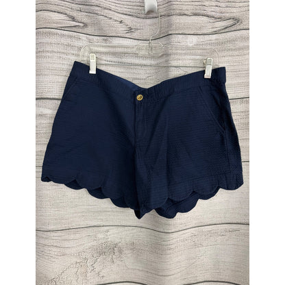 Lilly Pulitzer Navy Buttercup Scalloped Hem Shorts Size 8