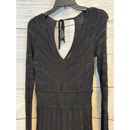 Guess Metallic Gold Long Sleeve Knit Sweater Dress Size L