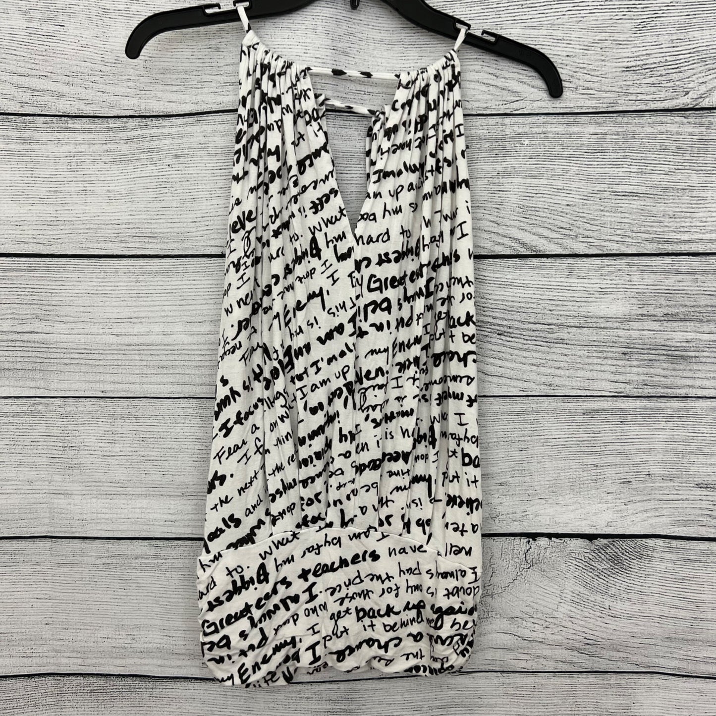 Julian Chang Text Print Sleeveless Keyhole Tank Top Size M