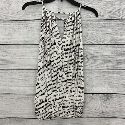 Julian Chang Text Print Sleeveless Keyhole Tank Top Size M