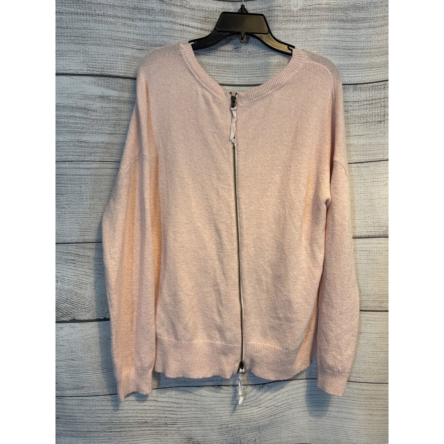Hinge Pink Knit Sweater With Back Zipper Size M