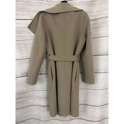 Tahari Beige Wool-Blend Wrap Coat With Belt Size L