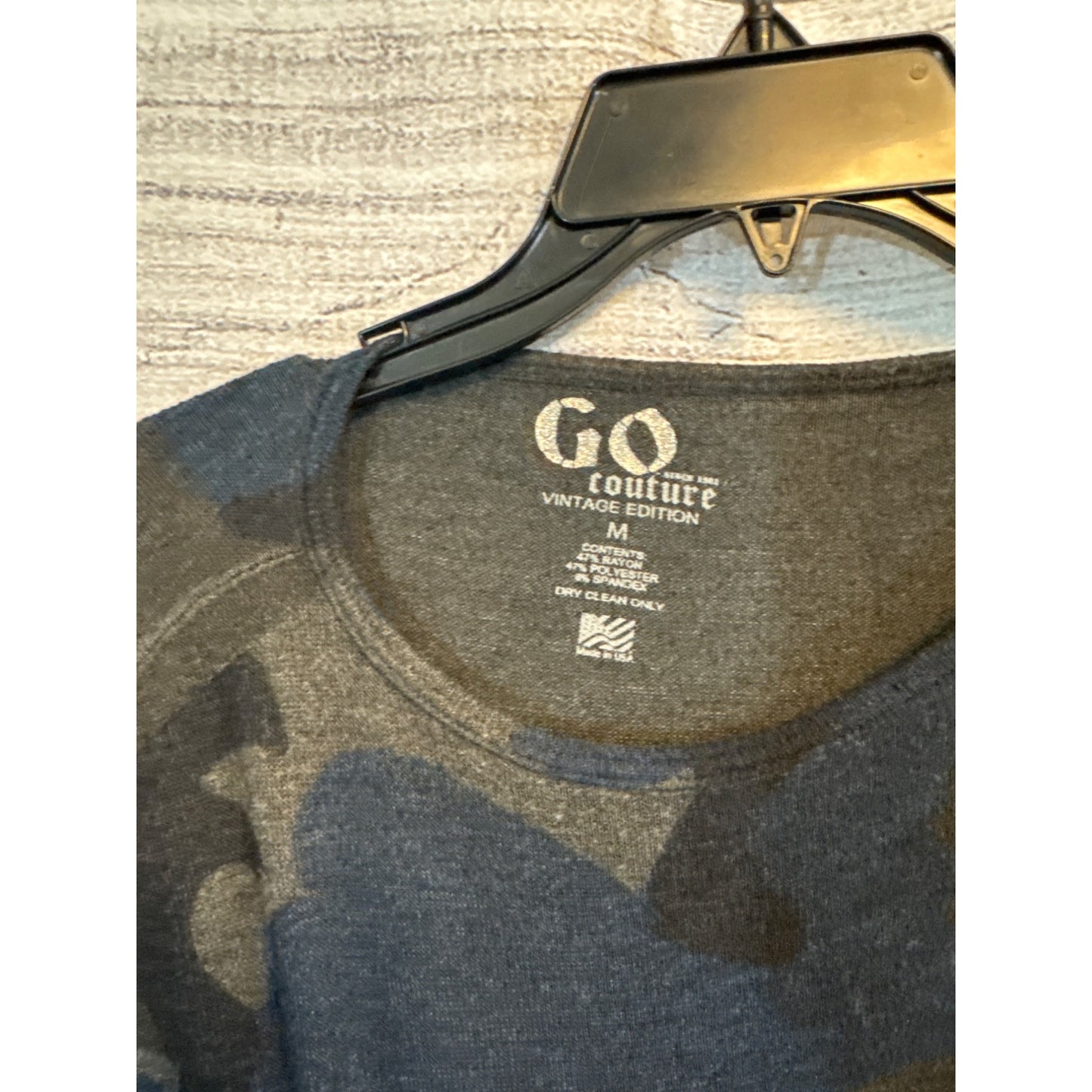 Go Couture Vintage Edition Camo Print Long Sleeve Top M