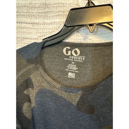 Go Couture Vintage Edition Camo Print Long Sleeve Top M