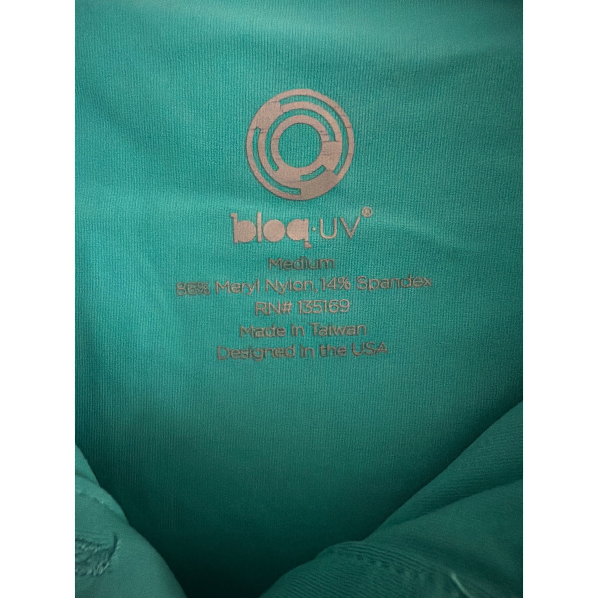 BloqUV Teal Long Sleeve Collared Polo Shirt Size M