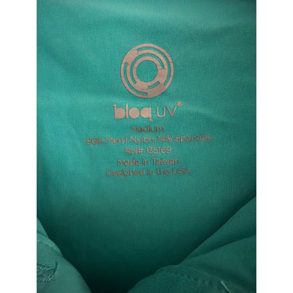 BloqUV Teal Long Sleeve Collared Polo Shirt Size M